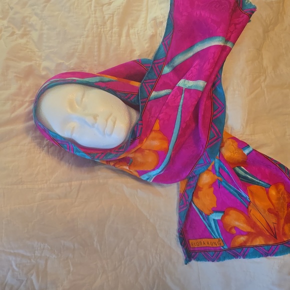 Flora Kung Vibrant Floral Scarf - Picture 4 of 10